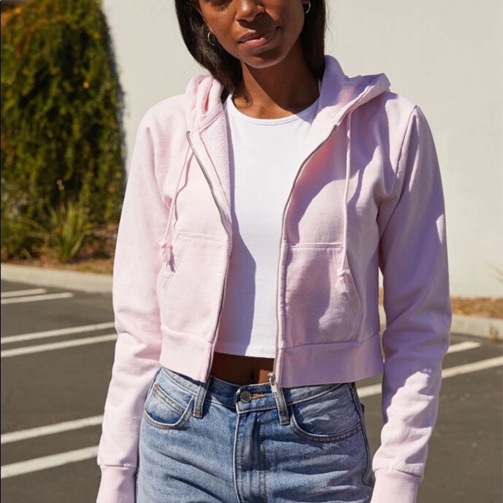 Adorable Pink Cropped Hoodie